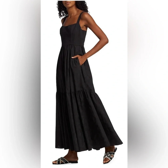 MICHELLE SMITH x Saks Eva Tiered Maxi Dress in black - Picture 3 of 8